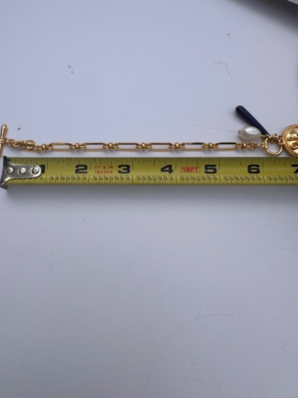 J.Crew Gold Lobster Charm Freshwater Pearl Bracelet NWT - Picture 4 of 7